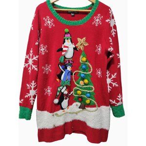 Penguin Christmas Sweater Tunic by United States Sweaters